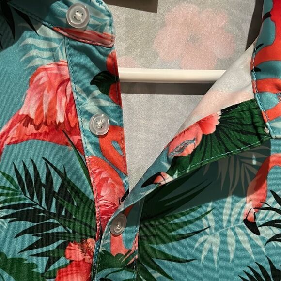 Yatta Golf Men’s Medium Flamingo Golf Polo - Picture 6 of 6